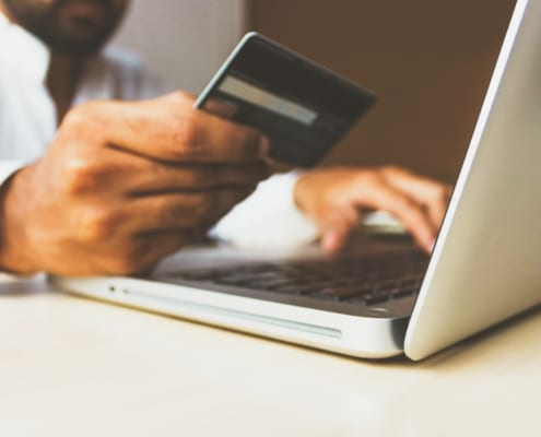 man making an online payment