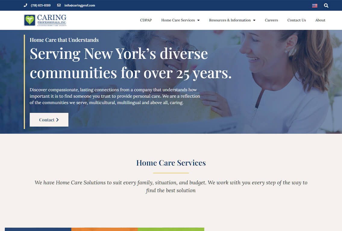 caring professioanals website