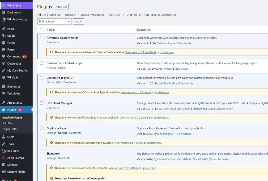 wordpress plugins list