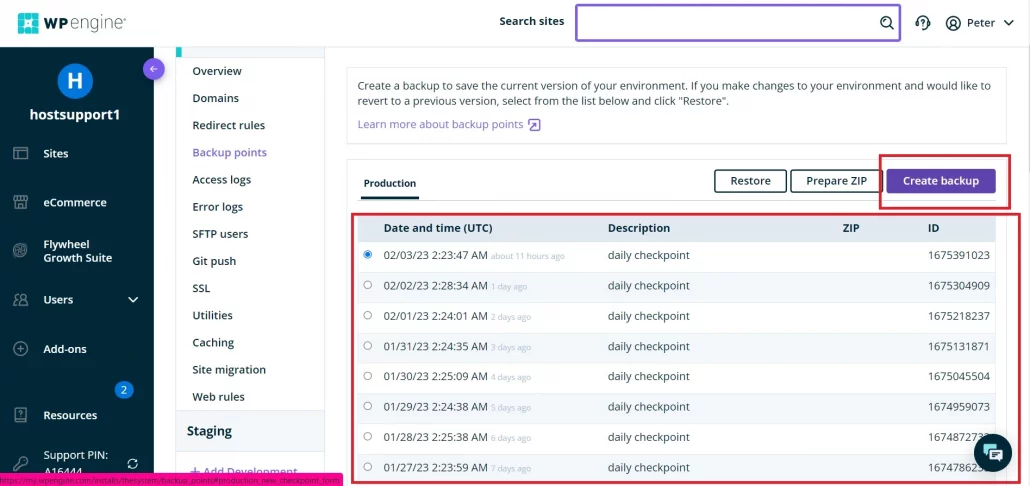 a screenshot showing backup logs